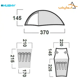 ابعاد چادر هاسکی bronder 4
