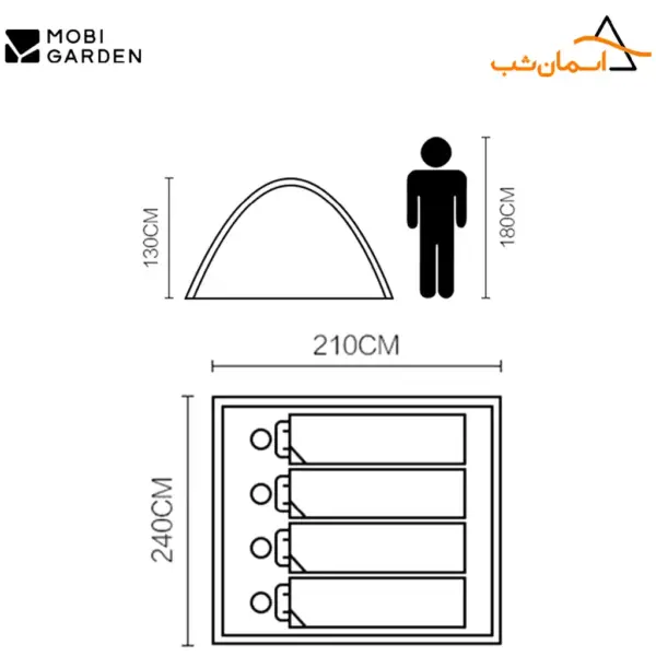 چادر کمپینگ چهار نفره موبی گاردن کولد مانتین 4