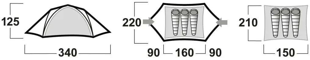 ابعاد چادر دو سه نفره هاسکی burton 2 3