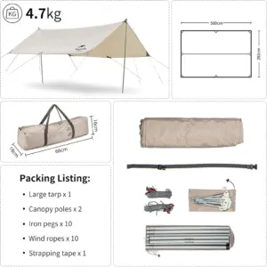 مشخصات سایبان نیچرهایک مدل Girder Tarp کد NH20TM006